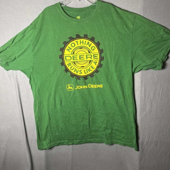John Deere T-shirt‎ Mens XX Large Green Nothing Runs Like A Deere 100% Cotton - Picture 1 of 4